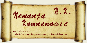 Nemanja Komnenović vizit kartica